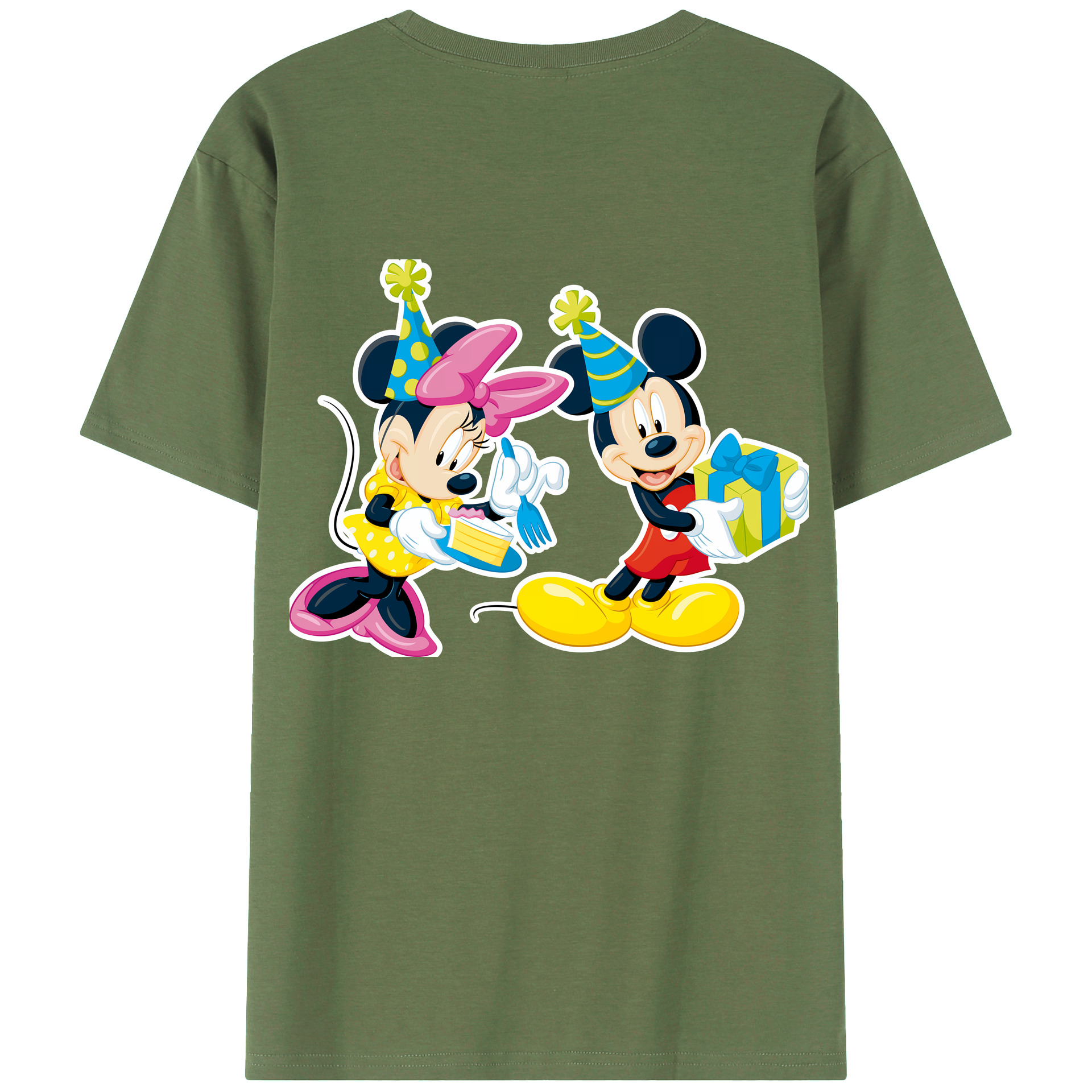 （画像用） ミッキーマウス Mickey Mouse 綿100％ メンズ半袖Tシャツ（バックプリント） 通気性